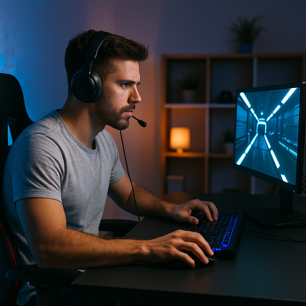 Gamer jogando